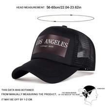 1pc Men's Los Angeles Trucker Hat, Personalized Letter Print Baseball Cap, Streetwear Casual Mesh Hat For Spring, Autumn, Travel, Beach - Multicolor - View 2