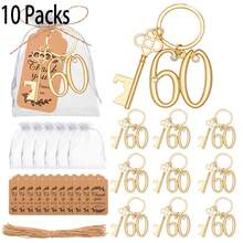10pcs Gold-Color Bottle Openers, Suitable As 15th, 25th, 50th, 60th, 70th, 80th Birthday Gifts, Anniversary Gifts, Wedding Favors And Gifts, Valentine's Day Gifts, Kitchen And Bar Supplies, Party Favors - Gold - View 13