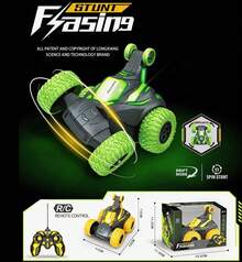 Luz LED de Acrobacia de control remoto de 4 canales 27hz, El coche acrobático de control remoto de juguetes es invencible, gira y gira 360, gira y gira con luces para cargar el coche acrobático de control remoto,coches rc,coche de control remoto,coche de juguete - color aleatorio - Ver 3