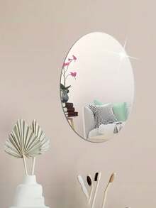 Gương dán tường hình oval tối giản hiện đại, 30 x 40 cm, tự dính, không cần khoan để lắp đặt, bề mặt gương độ nét cao, thích hợp cho phòng tắm, khu vực trang điểm và phòng thay đồ - Thiết kế không khung và nhẹ, bề mặt gương nhẵn mịn, họa tiết hoa, hoàn toàn phù hợp với trang trí nhà tối giản, lắp đặt không cần khoan | Gương họa tiết hoa | Gương nhẹ, trang trí phòng tắm - Miếng dán tường gương - Xem 1