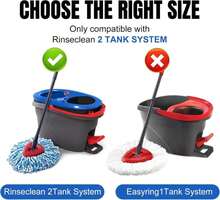 3 Pcs Spin Mop Replacement Heads, 360° Easy Wring Spin Mop 100% Microfiber Refill, Easy Cleaning Spin Mop Heads, 2 Tank System Replace Head For Easy House Cleaning Floor Mopping, Blue&Amp;White - Màu A - Xem 3