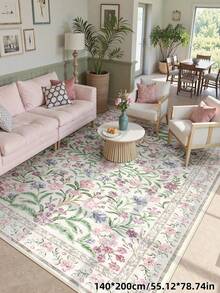 1pc Fluffy Luxurious Soft Bohemian Vintage Purple Area Rug, Non-Slip Washable, Velvet Surface + TPR Bottom, Perfect For Living Room, Bedroom, Hallway - Elegant Courtyard Design, Adorned With Baroque Pattern, Indoor Carpet | Non-Slip Backing, Living Room Rug - Màu tím - Xem 7