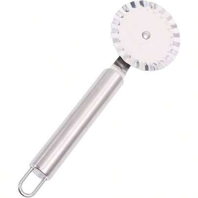 Pastry Ravioli Wheel Cutter, Stainless Steel Single Roller Pizza Slicer Wheel Cutters, Pastry Pasta Pie Crusts Cookies Crimper Cutter Dough Pizza Ravioli Wheel Tools Wavy Blade