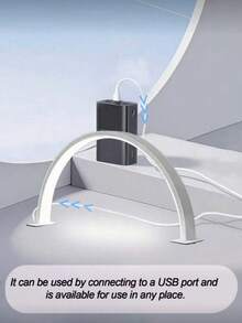 1个14.1英寸/20.4英寸白色/粉色新月形美甲灯，USB供电台灯，适用于商业美甲照明、梳妆台、工艺桌、床头柜和手机屏幕保护膜照明等应用。 - 均碼 - 查看 11