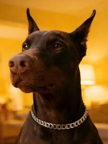 Collar de perro de acero inoxidable resistente a mordeduras - Plateado - Ver 8