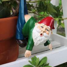 1 peça Engraçado Gancho para Vaso de Plantas, Estátua de Anão Pendurada para Jardim Externo, Decoração para Varanda, Gramado e Pátio, Decoração para Casa, Escritório e Jardim, Acessório para Jardim de Fadas, Ornamento para Pendurar na Borda do Vaso, Decoração de Páscoa e Dia dos Namorados - Pingente de Calça Anão - Ver 4