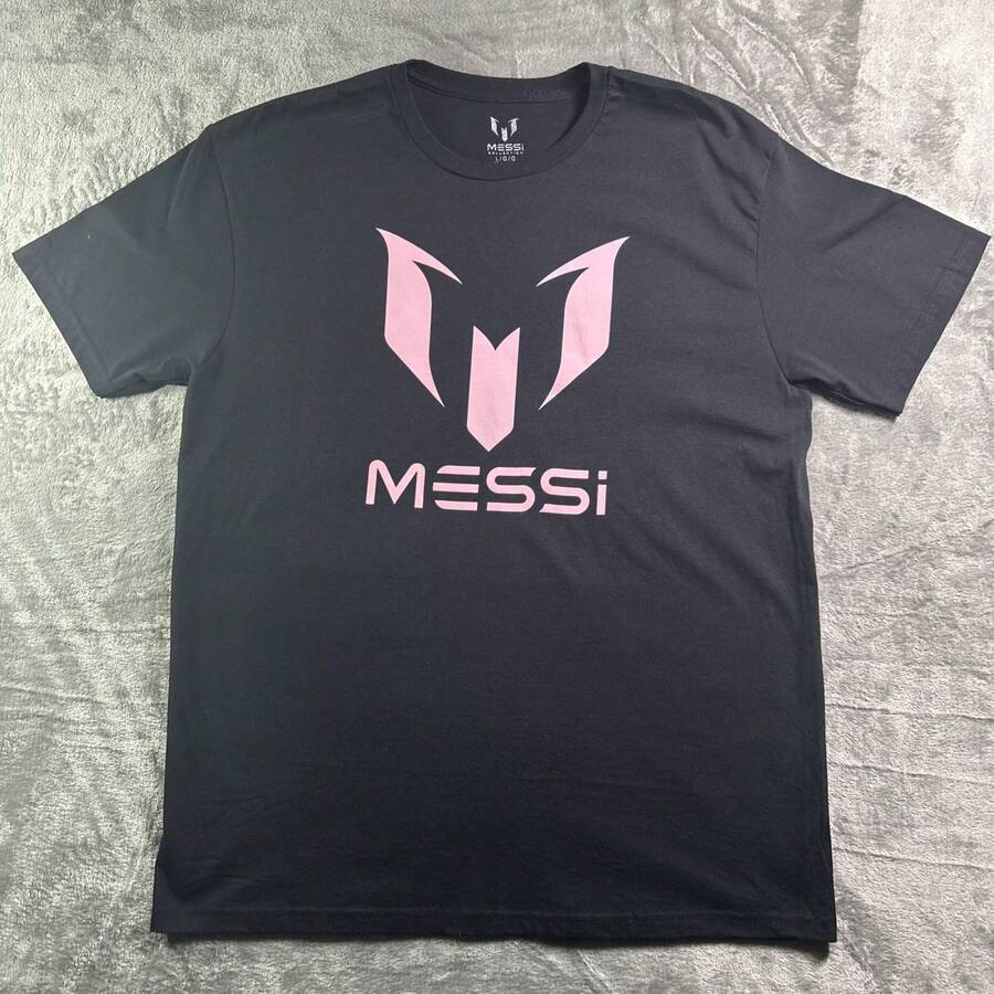 MESSIs Collection- Logo Graphic Short Sleeve Tee- Black Pink - Size LRG- NWOT - màu đen - Xem 1
