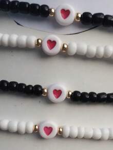 Pulseras ajustables en color Negro y Blanco, Pulseras para vender, Pack de 12 piezas - Blanco y Negro - Ver 3