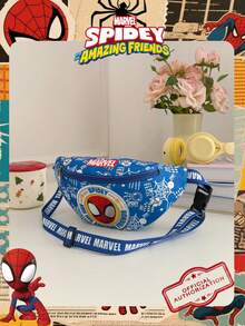 Marvel 1个漫威官方授权蜘蛛侠图案腰包，多功能斜挎包，男童休闲单肩包，轻便可调节肩带胸包，卡通零钱包，臀包，适合男孩、年轻粉丝、学生，完美适用于日常上学、户外玩耍、主题公园游玩、假期旅行、运动。 - 彩色 - 查看 7