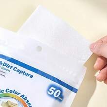 50/80/100 ورقة ماصة للألوان، 91 جرام/م2 - تمنع انتقال الألوان أثناء الغسيل، ماص للصبغة للغسيل المختلط، يحافظ على إبراز ألوان الملابس - أبيض - مشاهدة 5