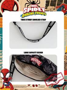 Marvel 1个漫威官方授权蜘蛛侠图案男士腰包，多功能斜挎包，男童休闲斜挎包，轻便可调节肩带胸包，卡通零钱包，臀包，适合男士、男孩、青少年、年轻粉丝、学生，完美适用于日常上学、户外玩耍、主题公园游玩、假日旅行、运动。 - 彩色 - 查看 12