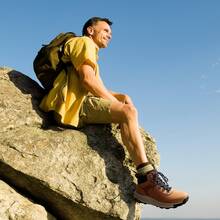 Senderismo para Hombre de Impermeable Ligero al aire Libre Mediados de Zapatos de Cuero Cuenca - Marrón - Ver 9