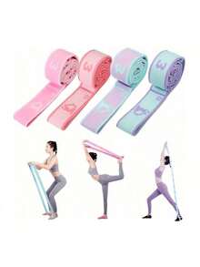 1件装多功能阻力带训练瑜伽辅助拉伸带弹力带，适用于初学者成人锻炼、舞蹈、普拉提 - 彩色 - 查看 1