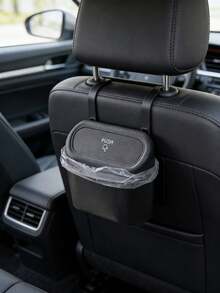 Papelera de coche con tapa, mini papelera universal para asiento delantero/trasero, portátil, linda, impermeable, accesorios de almacenamiento y organización de coche negro, disponible en múltiples modelos y colores - Multicolor - Ver 8