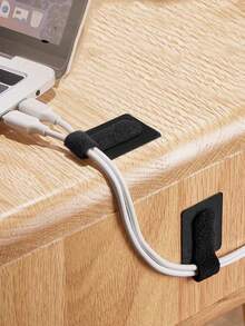 [With Adhesive Backing] Wire & Cable Organizer, Data Cable Management Hook And Loop Straps, Desk & Computer Cable Organizer Hook And Loop Ties - Multicolor - View 11