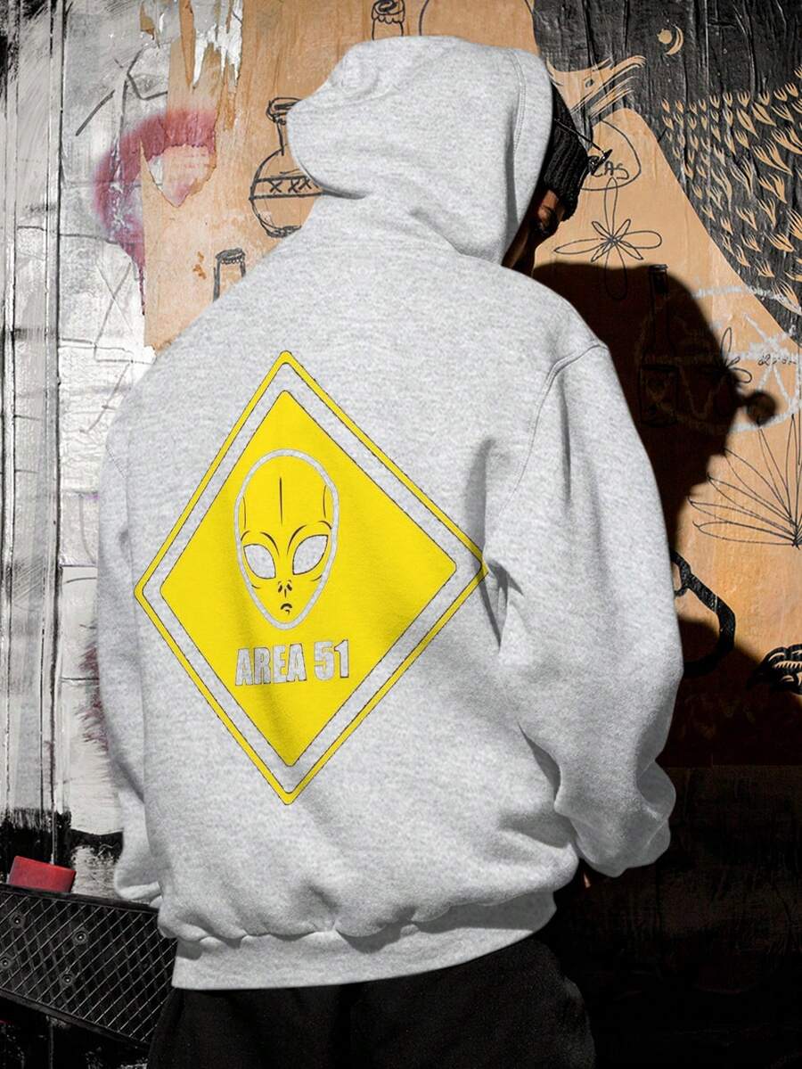 Oversized Sweatshirt Area 51 Alien Street Unisex Dtf Ref4558 - 灰色 - 查看 1