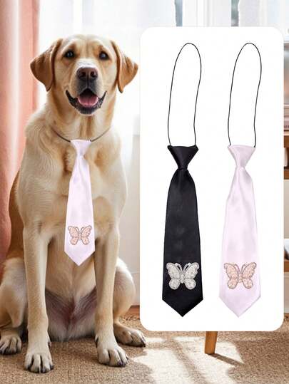 1/2Pcs Bowknot Embroidered Silk Pet Tie, Exquisite And Cute Pet Accessories, Birthday Party Festival Dress Up, Puppy Keep Dog Photography And Styling Artifact