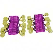 1对肚皮舞手链，波西米亚风硬币流苏弹力手链，服装配饰，万圣节装饰，派对用品 - 彩色 - 查看 11