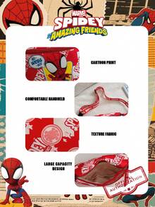 Marvel 1个漫威官方授权蜘蛛侠图案腰包，多功能斜挎包，男童休闲单肩包，轻便可调节肩带胸包，卡通零钱包，臀包，适合男孩、年轻粉丝、学生，完美适用于日常上学、户外玩耍、主题公园游玩、假期旅行、运动。 - 彩色 - 查看 12