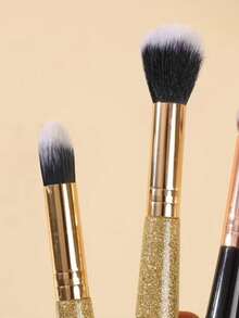 2-In-1 Dual-Ended Makeup Brush, Foundation Brush, Blush Brush, Contour Brush, Large Fluffy Fan Brush + Precise Angled Brush, Oil Control Base Makeup Tool - Multicolor - View 8