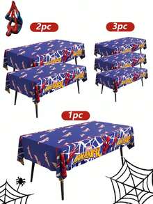 Marvel Party Tablecloth Set - Exclusive Design With Vibrant Superhero Artwork, 1-3 Pcs Waterproof Tablecloth Printed With Pattern, Perfect For Party Decor, Retro Gaming Gatherings, Adding Fun And Vitality To Any Fan Party - Multicolor - View 8