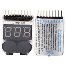 Un comprobador de voltaje de batería de litio 2 en 1, paquete de 4, con función de alarma sonora de bajo voltaje, adecuado para pruebas de batería remotas - Negro - Ver 5