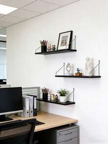 1件套房间、卧室、客厅、书房、宿舍隔断架、壁挂式悬浮架、免钻孔壁挂架、墙面装饰、卧室、厨房、办公室、书架、储物架 - 彩色 - 查看 3