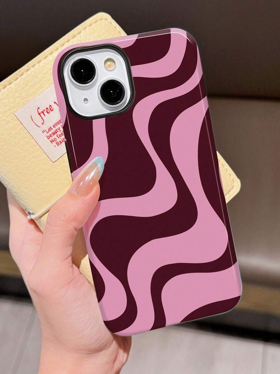 1 pieza Funda protectora dura con patrón artístico de olas brillantes y ondas de agua, compatible con Samsung/ 11/12/13/14/15/16/17 Pro Max, versión internacional, no la versión nacional - Multicolor - Ver 1