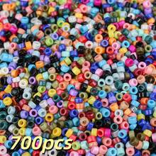 700颗/袋 3毫米复古玻璃管珠，22种混合颜色迷你珠子，适用于珠宝制作，适合波西米亚风手链、耳环、戒指、项链、流苏、缝纫配件等DIY - 琉璃 - 查看 18