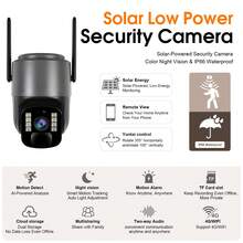 Solar Outdoor Wireless Security Camera, Low-Power WiFi Security Camera, Equipped With Solar Panel, Rechargeable Battery, CCTV 2.4G WiFi, 355° PTZ With AI Motion Detection, Color Night Vision, Two-Way Audio, Cloud Storage, Application Connects Suitable For Home Wireless Security Cameras For Watching The Elderly, Babies, Children, Pets; - Black - View 12