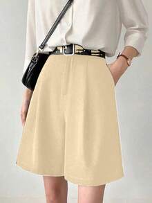 Tailored Bermuda Shorts Without Belt - Foreign Fashion - Silver - View 2