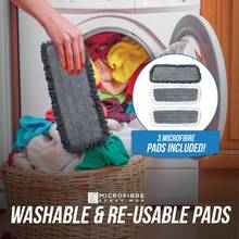 Microfiber Floor Spray Mop Deluxe - 3 Noodle Edge Pads Large Tank Trigger Spray - Default - View 6