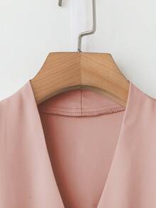 Freeform Reminder: (Recommend Choosing One Size Smaller As The Size Tends To Run Large) New Spring/Summer Women's V-Neck Shirt, Autumn/Winter Cardigan Blouse, Elegant Business Casual Vacation Chic Versatile Slim Cute Top, Retro Korean Style - Baby Pink - View 6