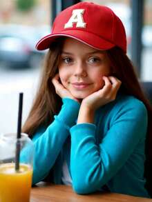 1 PC Children 26 Alphabet Personalized Sun Hat Baseball Caps Girls Boys Snapback Hat Adjustment Outdoor Casual Sun Hats 8-16Y - Red - View 5