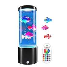 1 pieza Lámpara de medusa soñadora, lámpara de escritorio con tema oceánico LED, alimentada por USB con control remoto, luz de ambiente, 17 colores ajustables, luz nocturna de acuario, adecuada para decoración del hogar, regalo de cumpleaños/fiesta, dormitorio, sala de estar, decoración de fiesta - Linterna de pescado - Ver 8