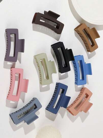 New Large Matte Square Claw Clip, Simple Hair Claw Hairpin, Elegant Hair Clip For Bun, Shower, Hairstyle