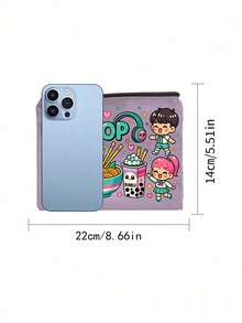 Bolsa de Maquiagem Ilustração Colorida de K-pop, Bolsa Cosmética Multifuncional com Tema Musical de Desenho Animado, Bolsa de Toalete, Organizador de Cosméticos Portátil, Bolsa com Zíper Multifuncional e Divertida, Fechamento com Zíper, Bolsa de Armazenamento de Carregador, Armazenamento de Acessórios, Adequada para Dormitório, Viagem, Viagem de Negócios, Natação, Armazenamento Doméstico, Itens Essenciais de Viagem, Suprimentos para Dormitório, Amigável para Viagem, Presente para Mulheres e Melhores Amigas - Multicolorido - Visão 10