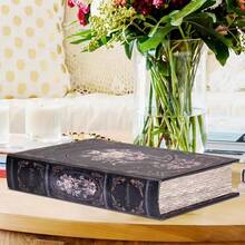 [Free Shipping]Decorative Vintage Book Shaped Trinket Storage Box Halloween Skull Embossed Pattern,Halloween Decoration Faux Book Boxes,Gothic Style Decorated Storage Box -24A-002 - Bộ xương - Xem 9