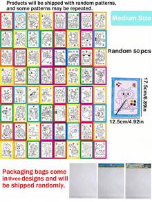 10/30/50张水彩画涂色书，DIY水彩艺术工艺品，涂鸦涂色书 - 彩色 - 查看 17