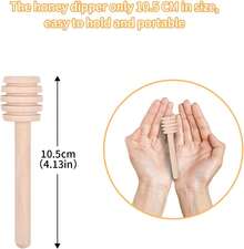 HUOMAQFAN 24Pcs Wooden Honey Dipper Sticks Honeycomb Design 4.1 Inch Mini Honey Stirrer For Honey Jar Dispense Drizzle Party Decor - Natural Wood Color - View 5
