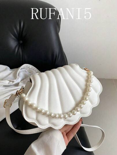 1pc Fashionable Clamshell Design Flap Crossbody Bag, Suitable For Women's Daily Use, Dating Gift, Elegant Shell Purse Perfect For Parties Weddings Dinners & Banquets Matches Wedding Dresses Formal Wear Prom Gowns Birthday Outfits & Women's Party Attire , Valentines Gifts