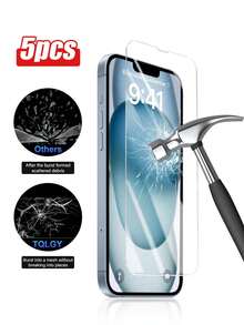 5pcs Ultra-Clear, Scratch-Resistant, Tempered Glass Screen Protector, Compatible With IPhone 11/12/13/14/15/16/17/17 Pro Max - Clear - View 33