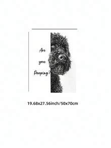1pc Frameless 'Are You Pooping?' Humorous Portuguese Water Dog Canvas Print - Funny Pet Lover Gift, Rustic Home Decor For Bathroom, Living Room, Bedroom, Dorm, Home Office Classroom, Unique Artist Style Wall Art & Best Gift Choice - Puppy - View 13