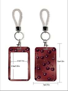 1pc ABS Cherry Pattern Fashionable Personalized Keychain Pendant, Bag Charm, Student Bus Protector - Multicolor - View 3
