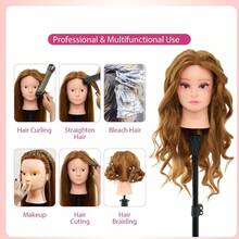 Mannequin Head 26Inch Styling Training Head Cosmetology Manikin Head Doll Head For Braiding Hairdressing With Clamp And Combs&False Eyelashes DIY Hair Styling Set - Multicolor - View 9