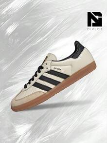 Adidas Samba OG Cream White Sand Strata (Women's)-Women's Lifestyle Sneakers – Shose For Woman-Vintage-Autumn & Winter-Inspired Running Shoes, Shock-Absorbing Comfort, Gym To Streetwear Casual Wear - Prefect Thanks Giving Day & Chrismas Gift-ID0478 - Cream White/Core Black/Sand Strata - View 1