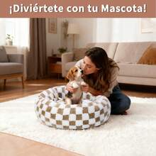 TendenciaCamas Perros Gatos Dakuly 50cm Marrón Lavable AntiestresCalidad premium - Marrón - Ver 6