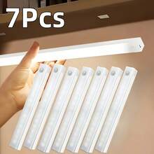 7 Pack LED Motion Sensor Light, USB Rechargeable Motion Sensor LED Lamp, Portable Sensor Cabinet Light For Kitchen, Stairs, Wardrobe - White Light - 10 cm / 3.94 Inches - View 3