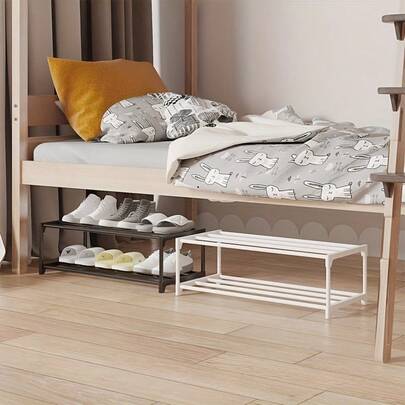 Zapatero de 2 capas, resistente y grueso | Zapatero para hombre, ideal para entrada, armario y dormitorio, ahorra espacio. Capacidad de carga de hasta 10 kg. Ideal para zapatos y artículos decorativos. Regalo perfecto para fiestas.
