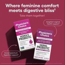 Physician's Choice Women's & Vaginal Probiotic Combo,Daily Digestive, Gut Health, Vaginal Health For Women With Cranberry & Prebiotics,60 Capsules - 1 set - 查看 1